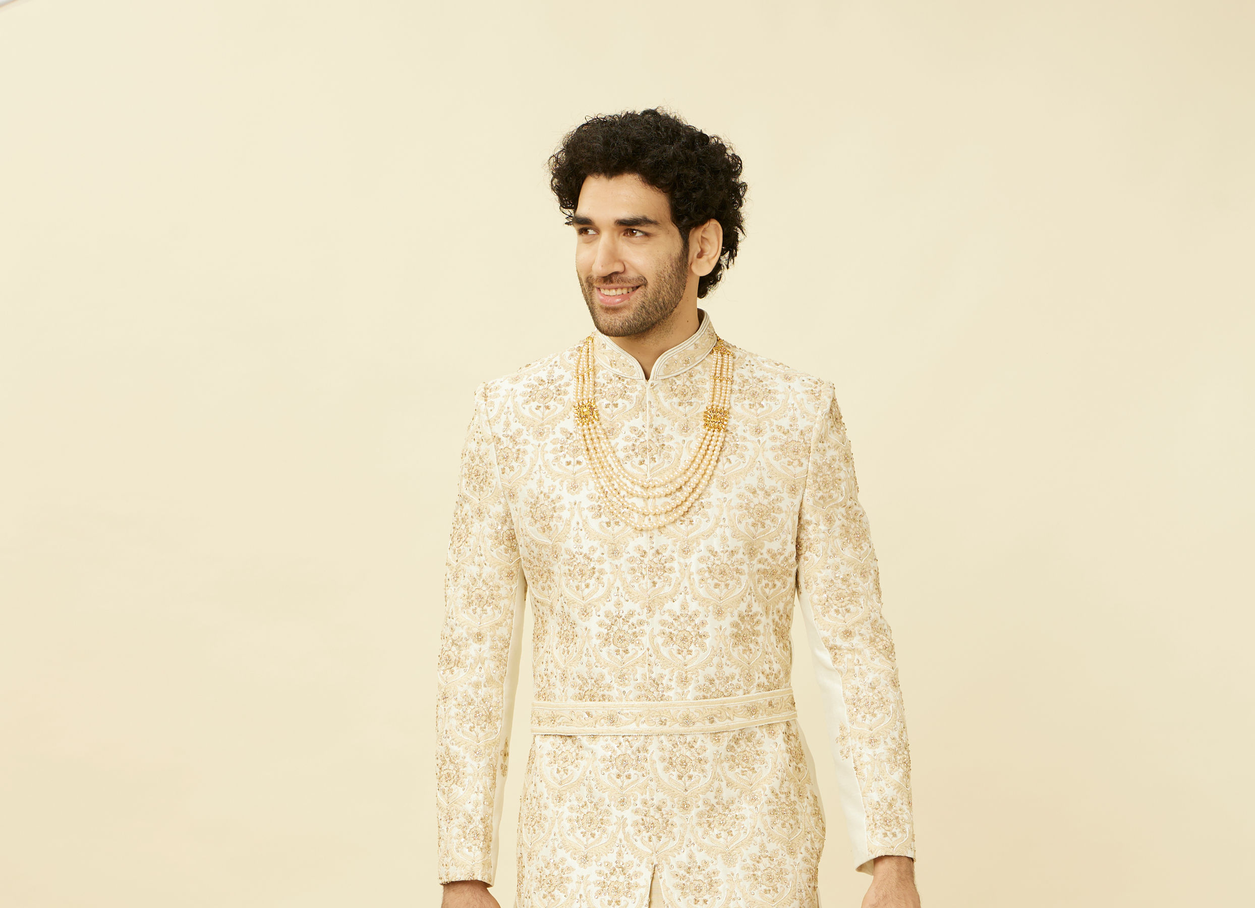 Twamev Men Royal Beige Sherwani Affair