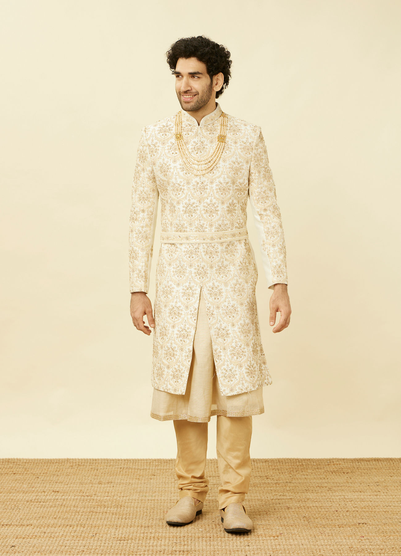 Twamev Men Royal Beige Sherwani Affair