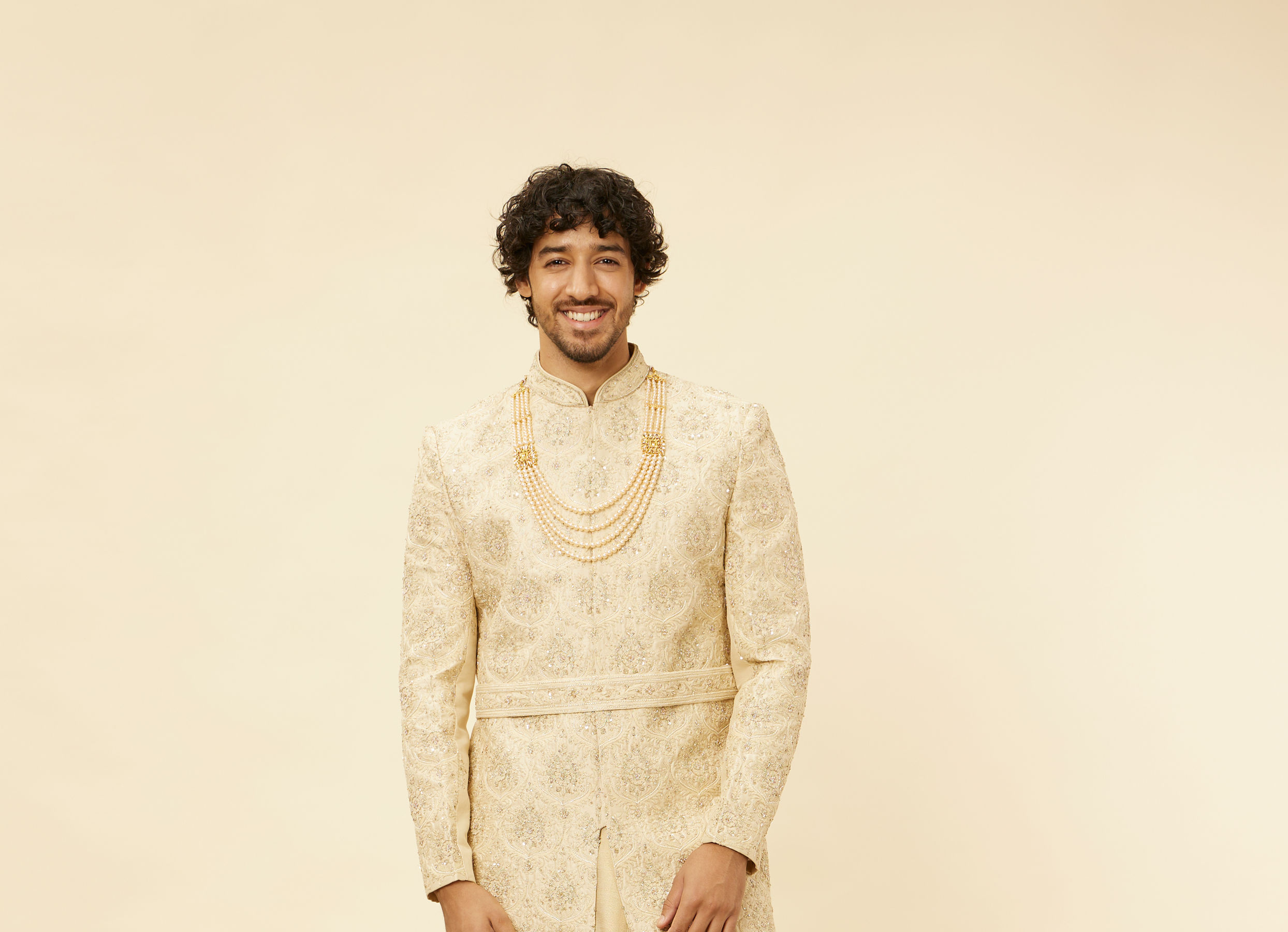 Twamev Men Regal Beige Sherwani