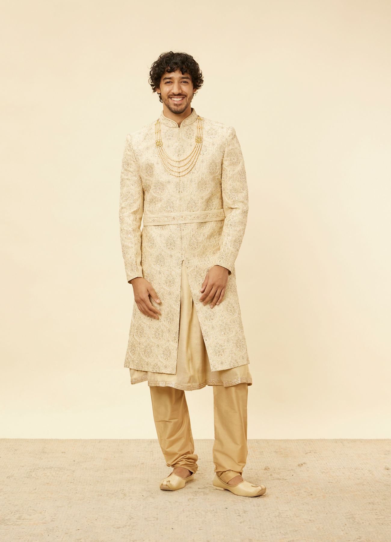 Twamev Men Regal Beige Sherwani