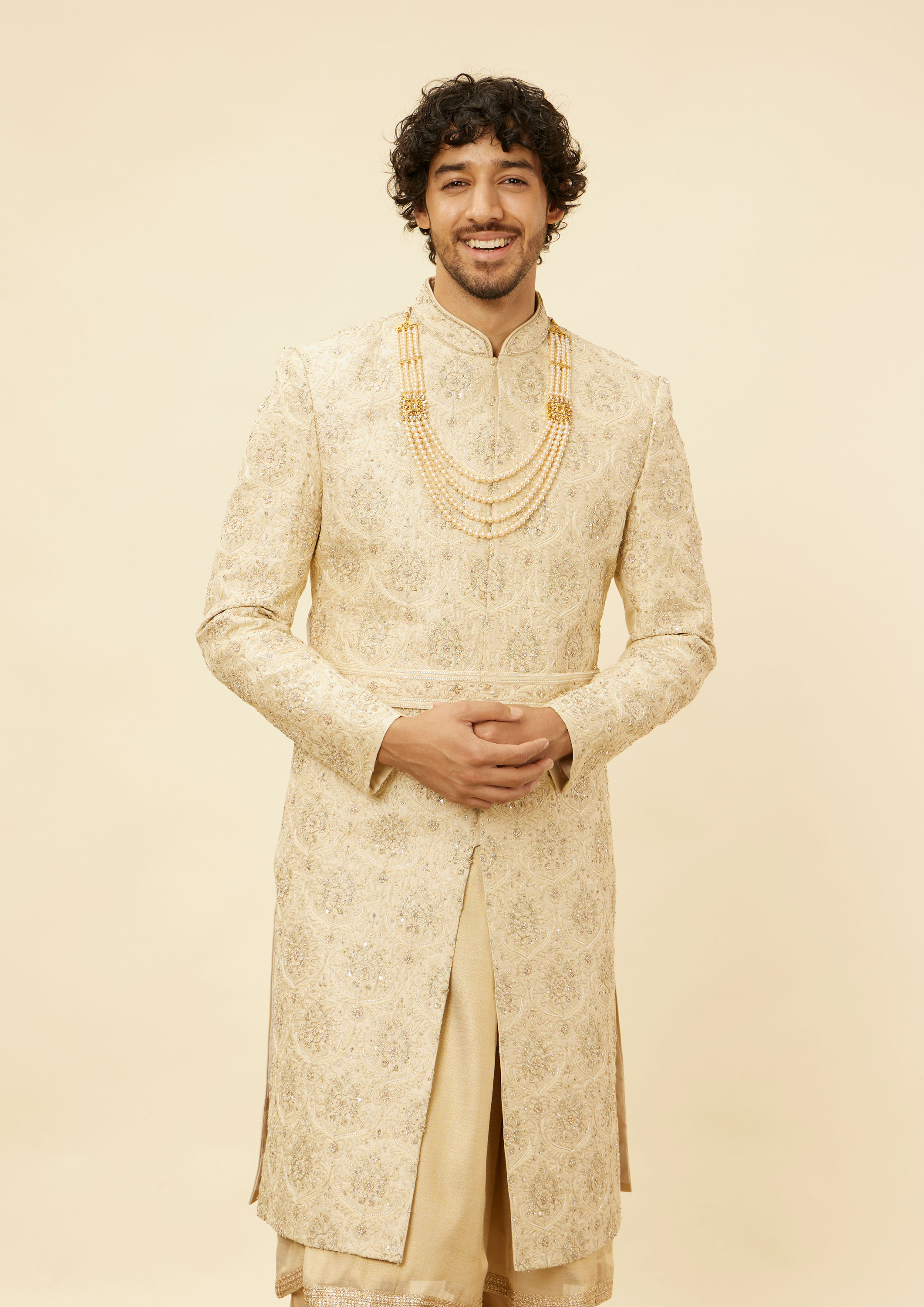 Twamev Men Regal Beige Sherwani