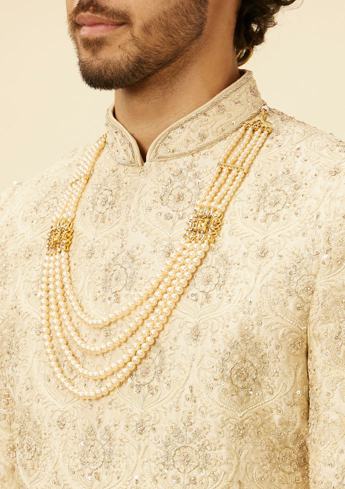 Twamev Men Regal Beige Sherwani image number 1