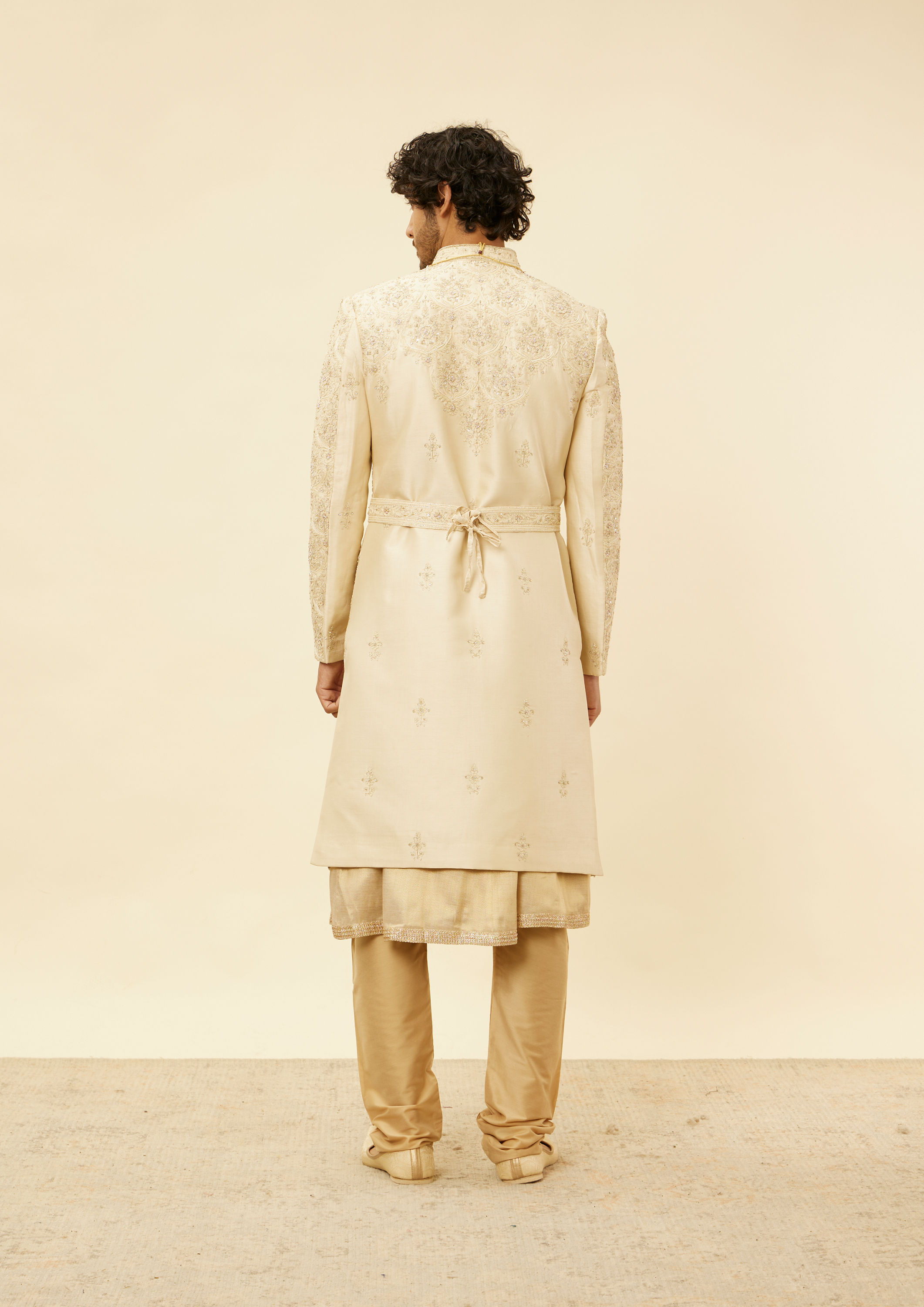 Twamev Men Regal Beige Sherwani