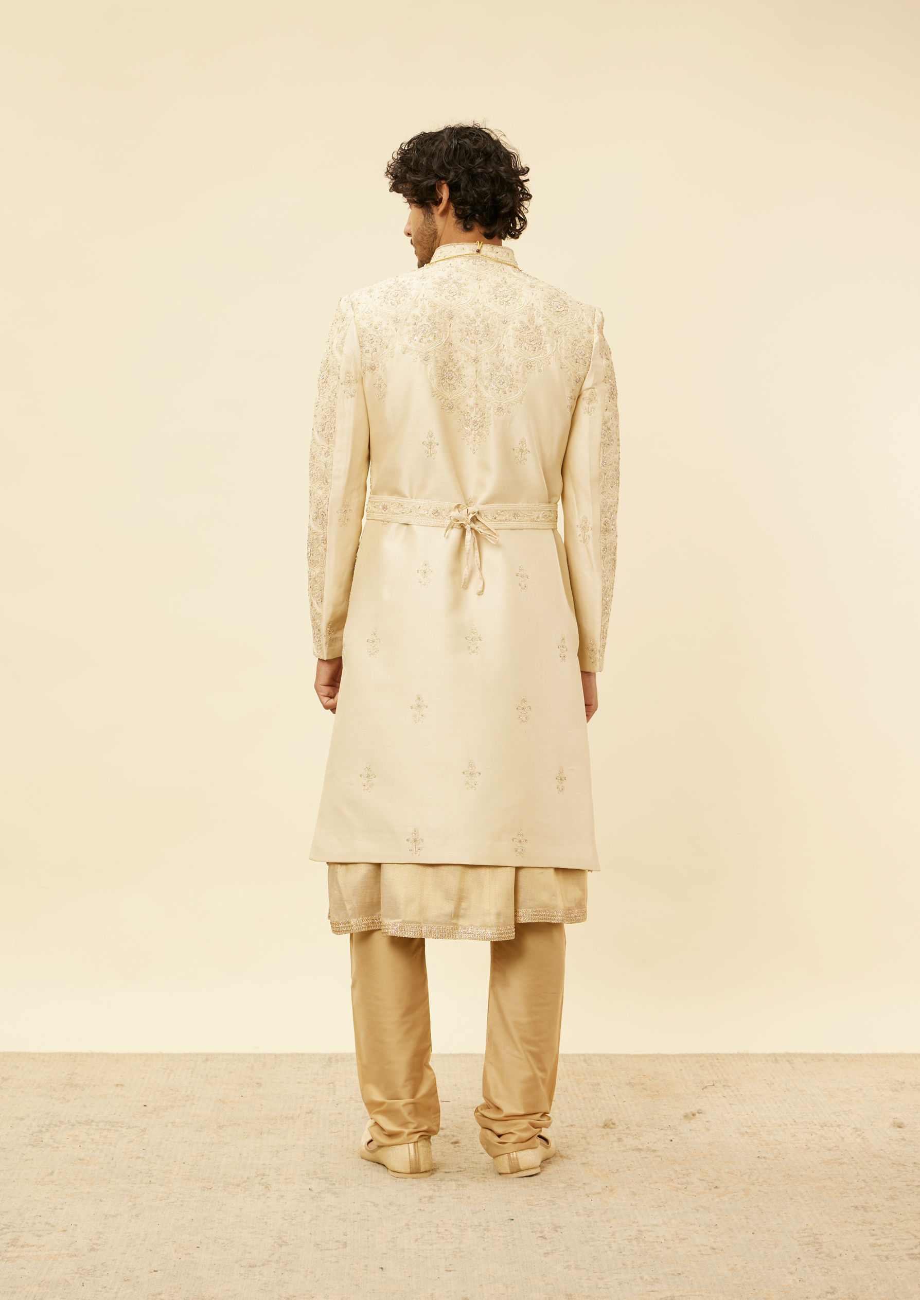 Twamev Men Regal Beige Sherwani