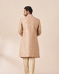 Twamev Men Lilac Silk Zardosi Jaal Embroidered Sherwani