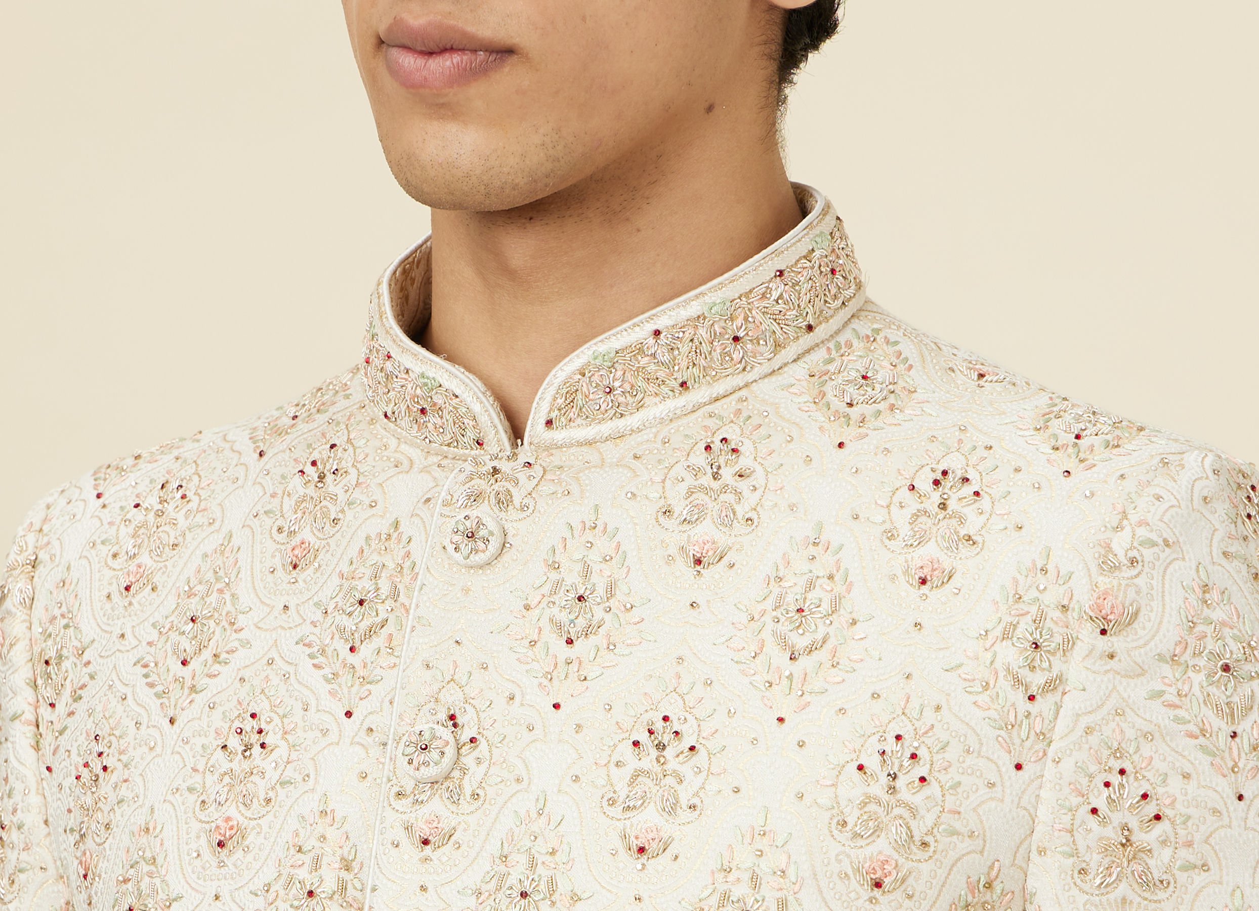 Twamev Men Timeless Beige Sherwani