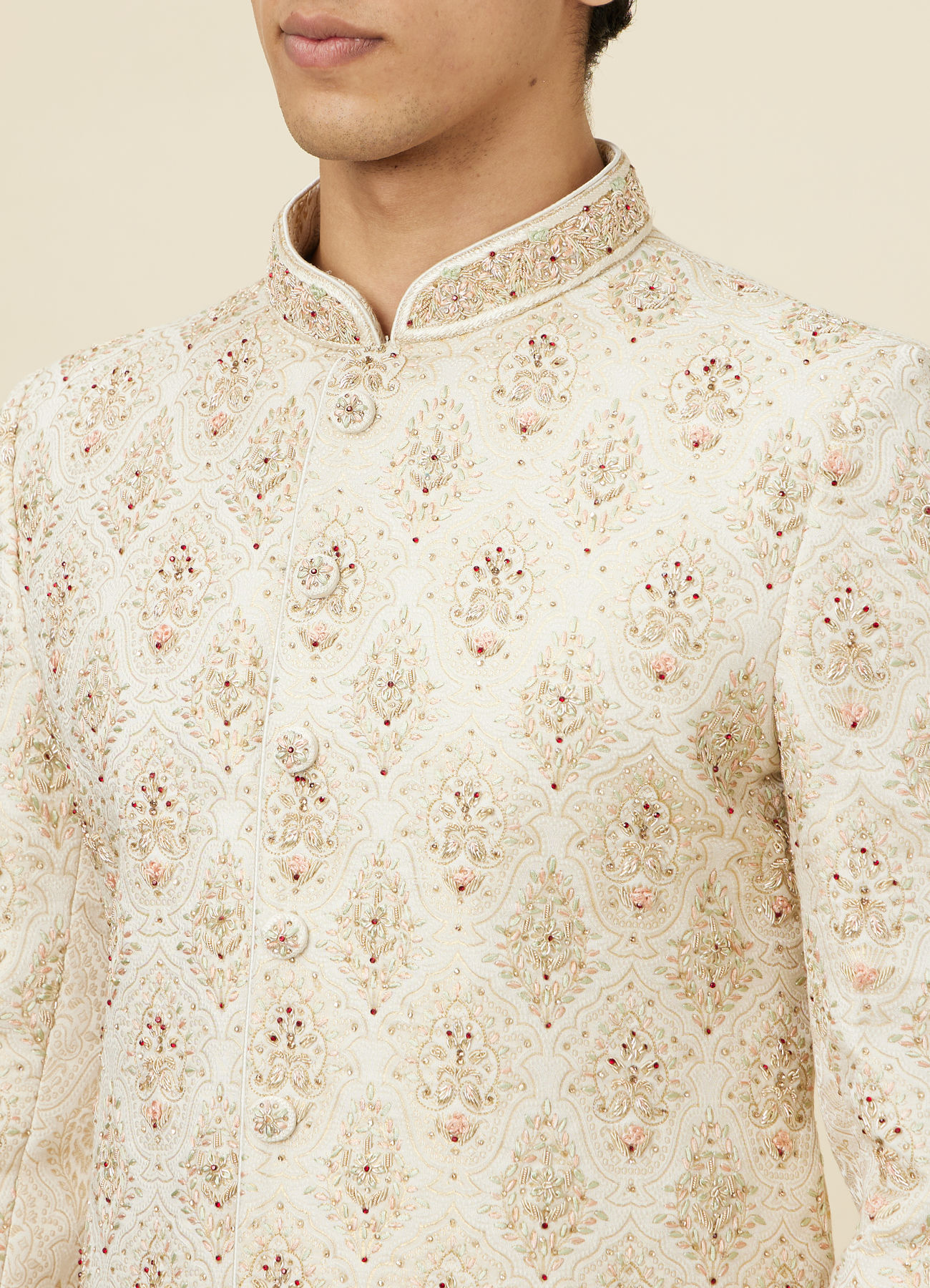 Twamev Men Timeless Beige Sherwani