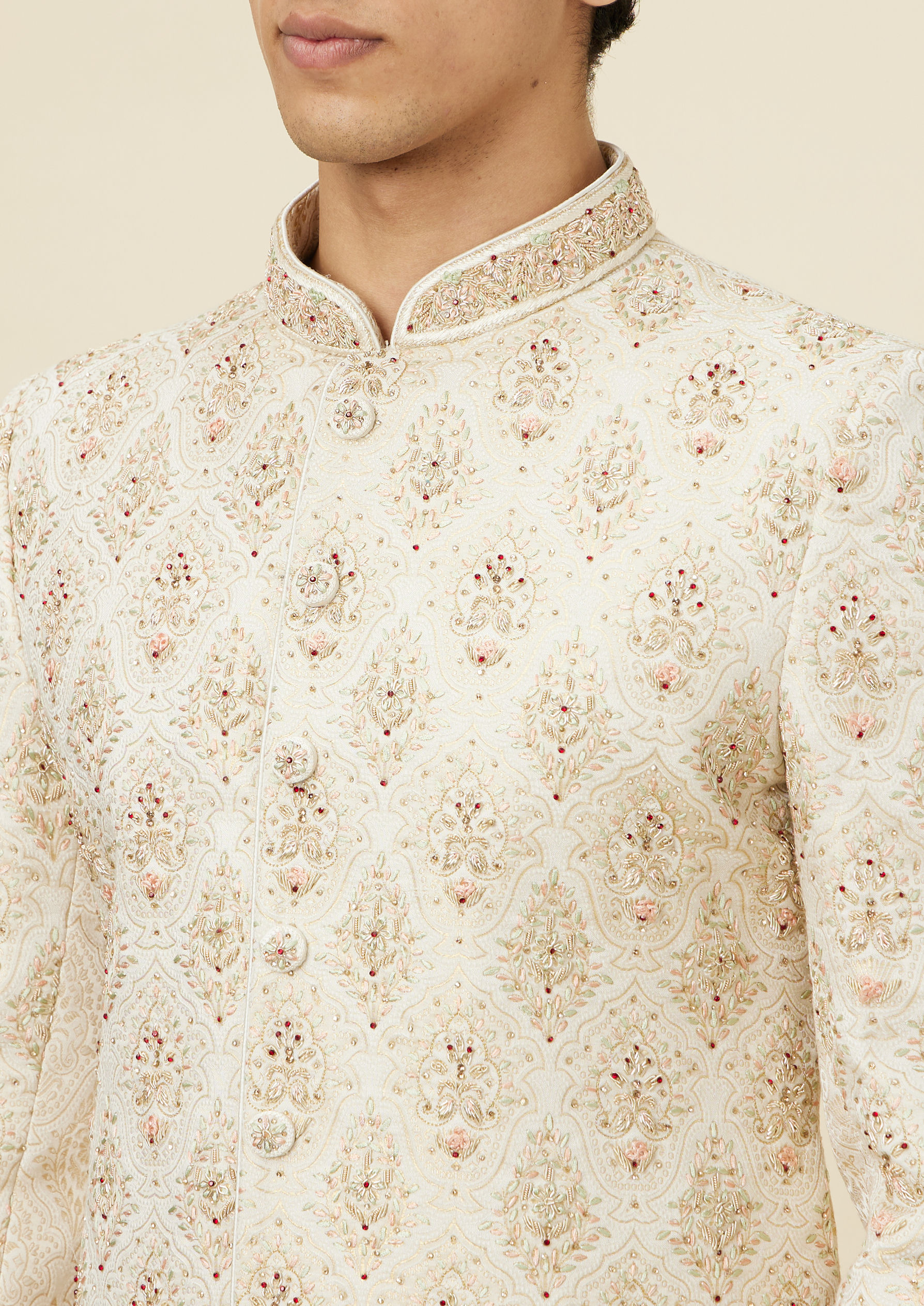 Twamev Men Timeless Beige Sherwani