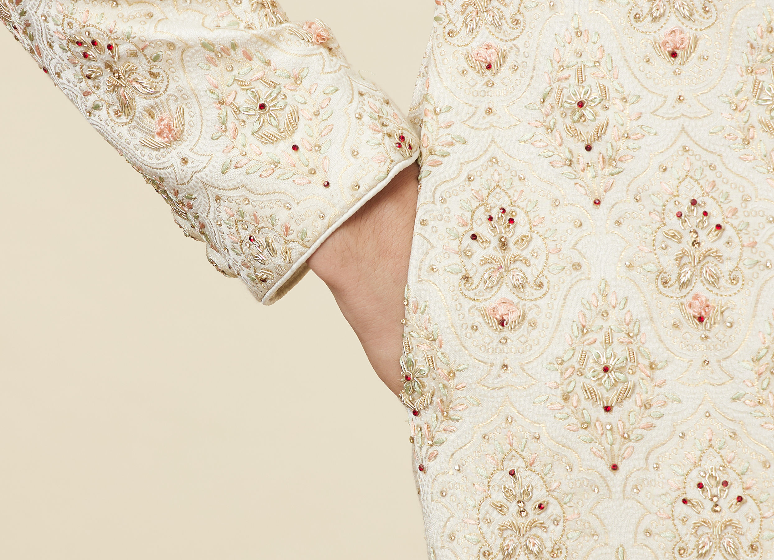 Twamev Men Timeless Beige Sherwani