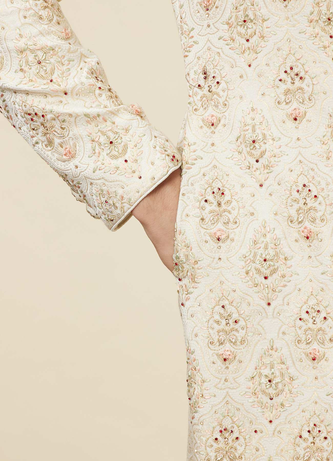 Twamev Men Timeless Beige Sherwani