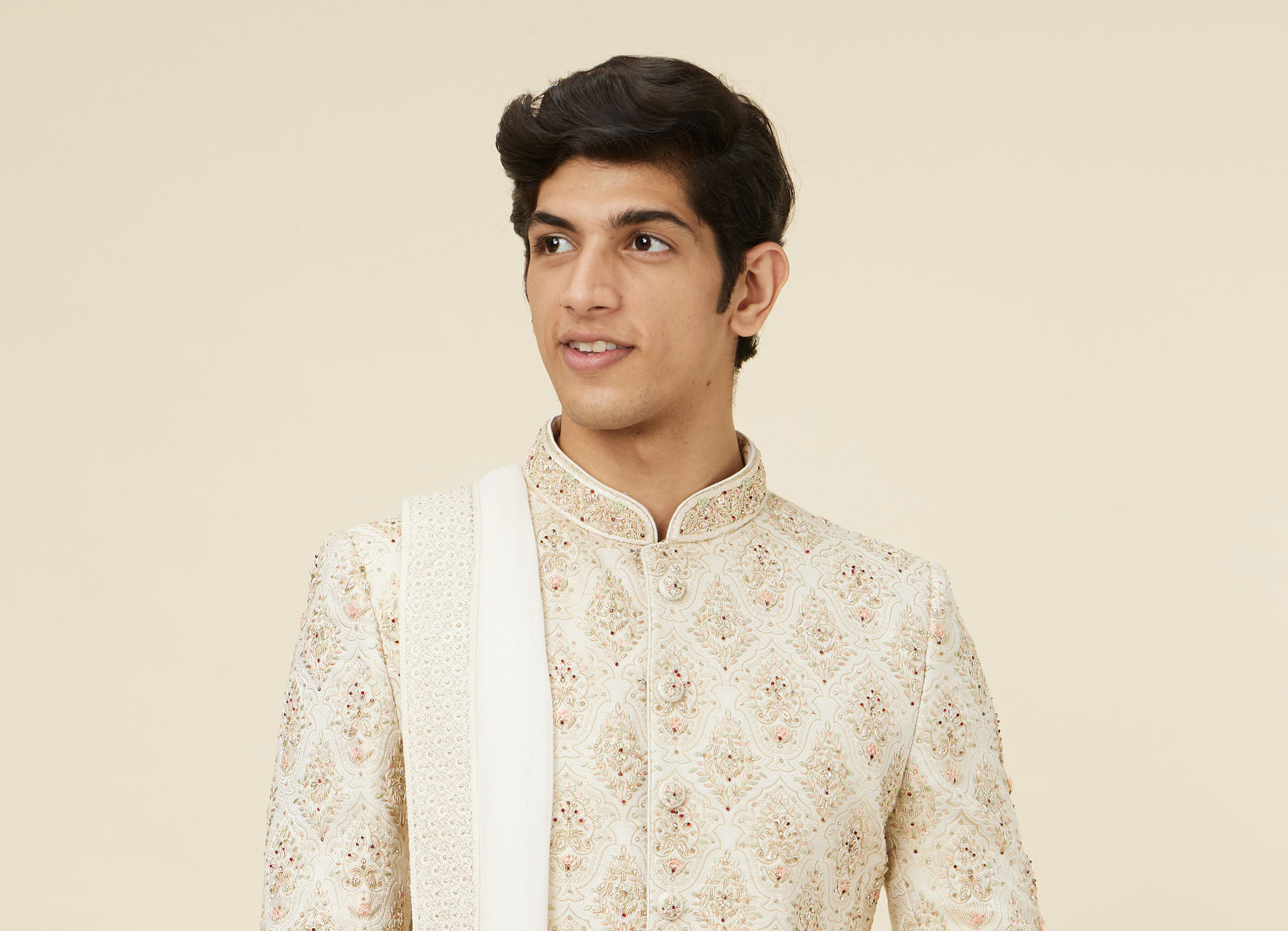 Twamev Men Timeless Beige Sherwani