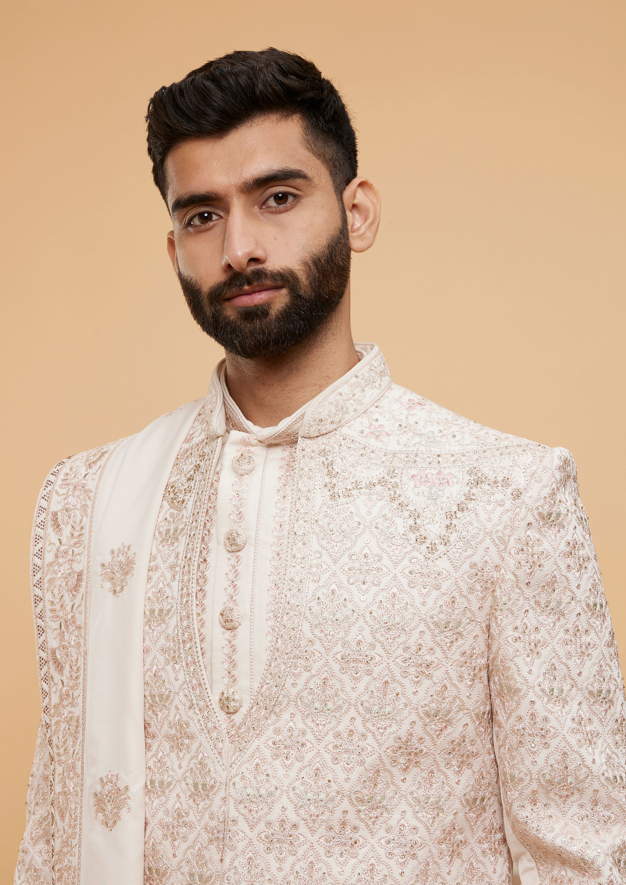 alt message - Twamev Men Pink Radiance Sherwani image number 1