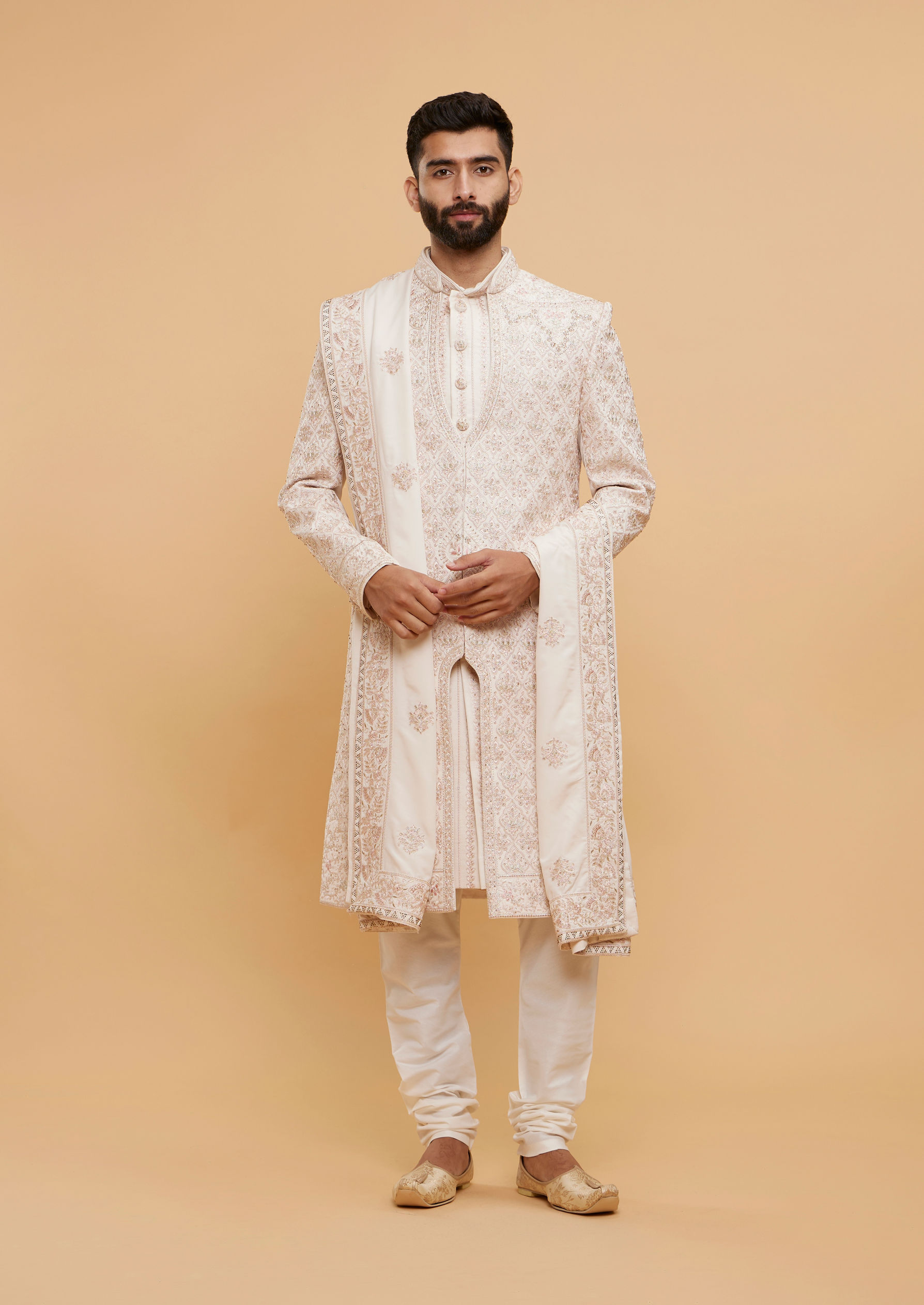 Twamev Men Pink Radiance Sherwani