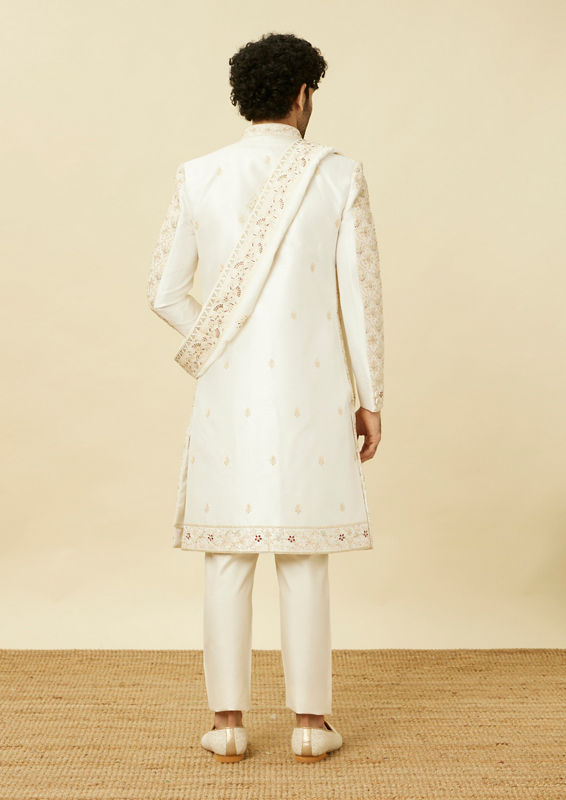 Twamev Men Luxe White Sherwani