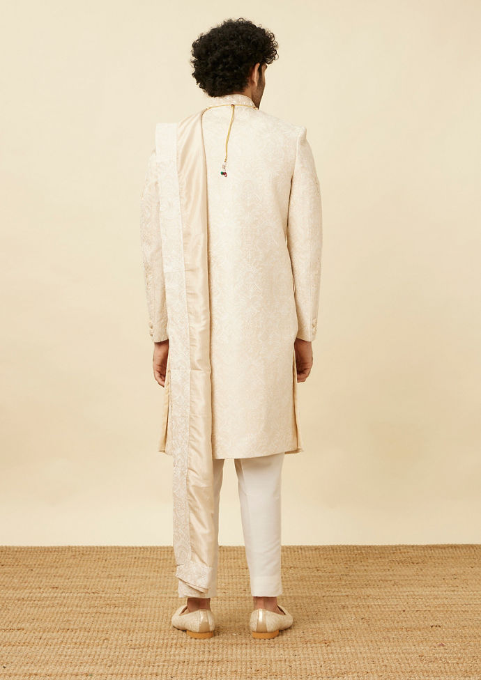 Twamev Men Classic Beige Sherwani