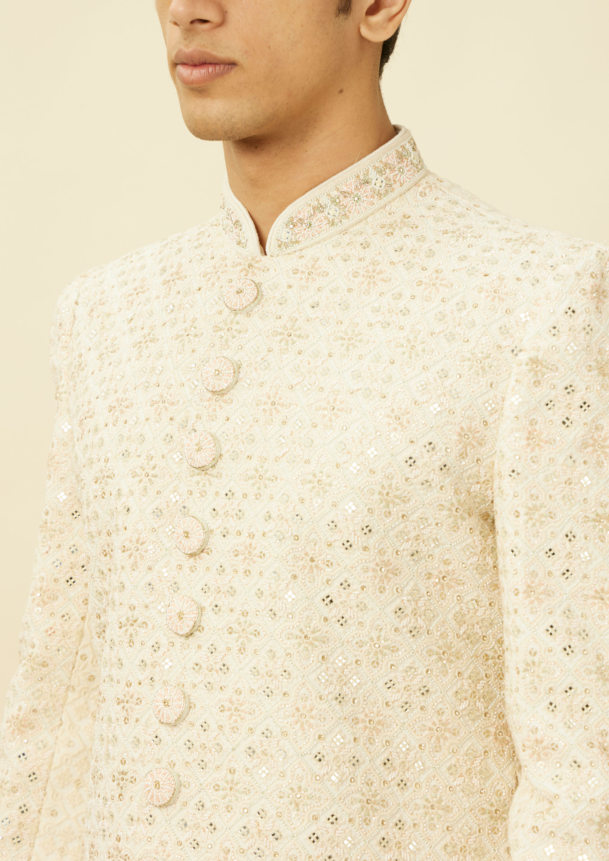 Twamev Men Signature Cream Sherwani Affair