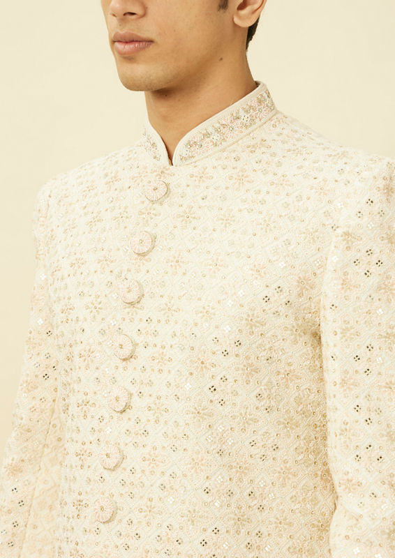 Twamev Men Signature Cream Sherwani Affair
