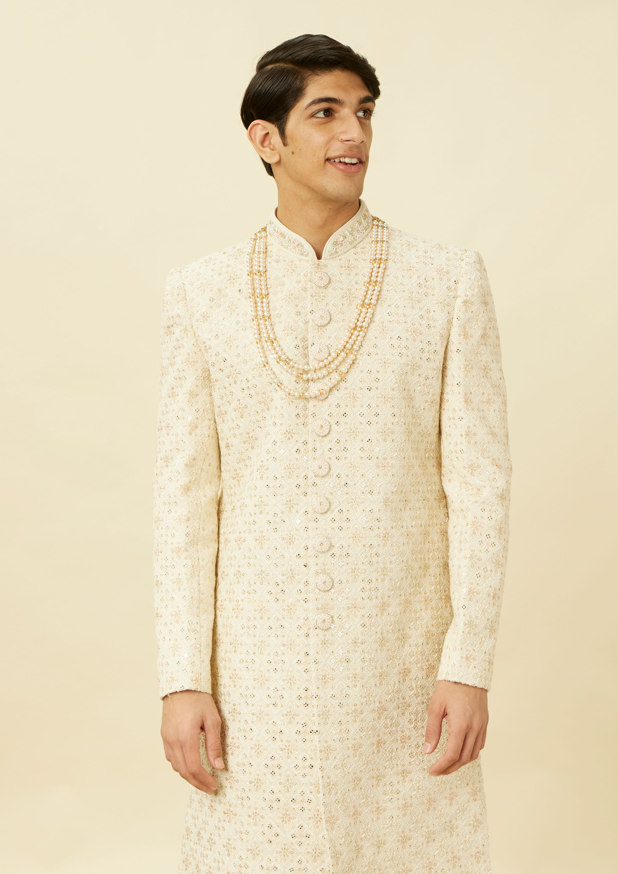 Twamev Men Signature Cream Sherwani Affair