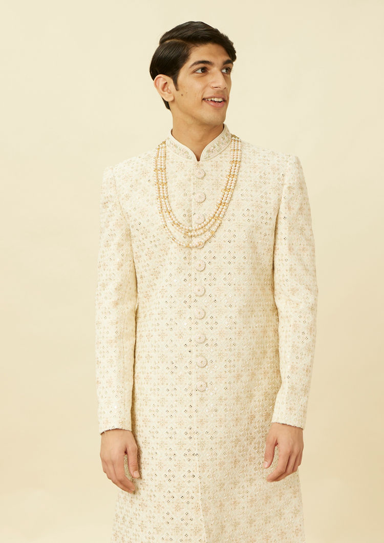 Twamev Men Signature Cream Sherwani Affair
