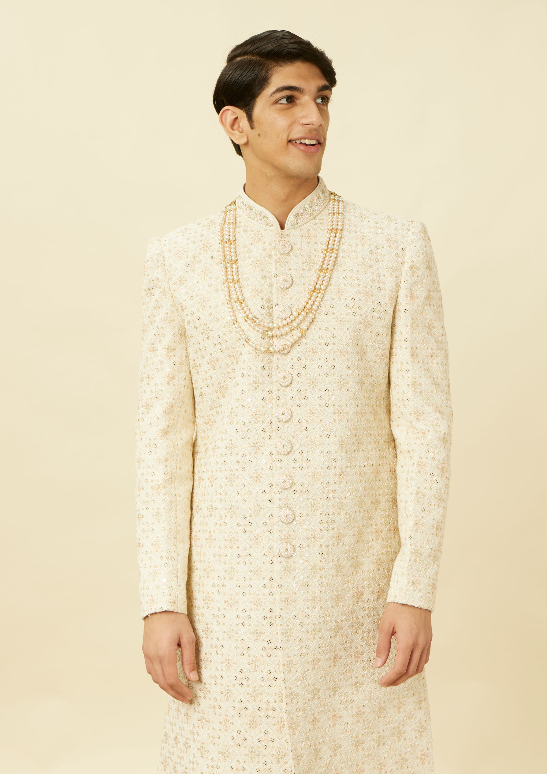 Twamev Men Signature Cream Sherwani Affair