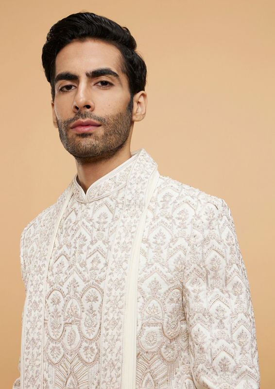 Twamev Men Cream Majestic Elegance Sherwani