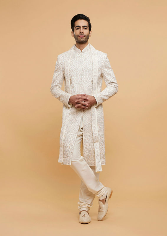 Twamev Men Cream Majestic Elegance Sherwani
