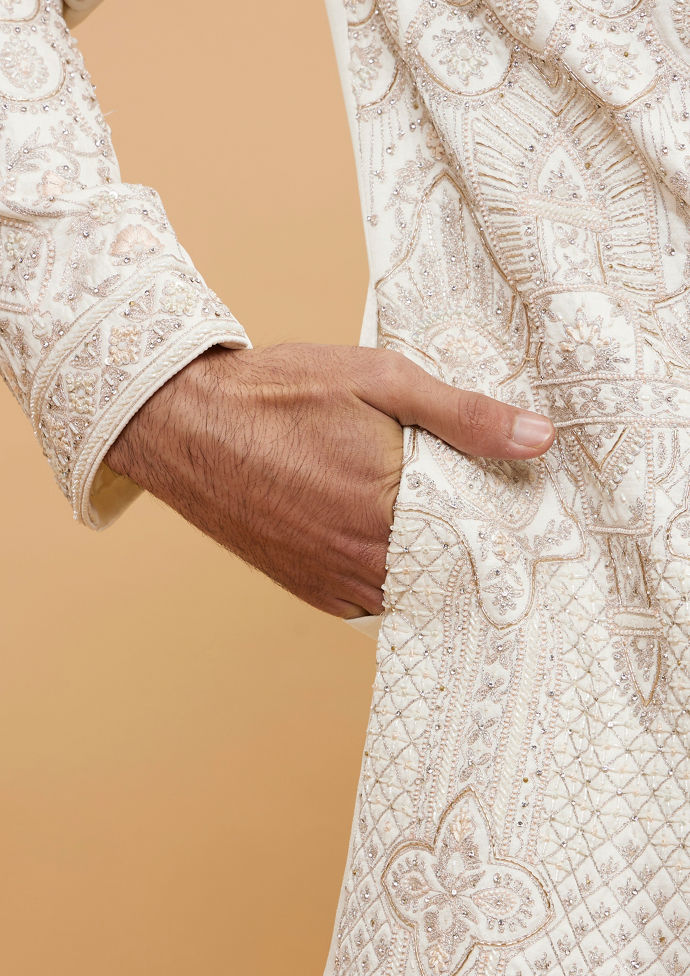 Twamev Men Cream Majestic Elegance Sherwani