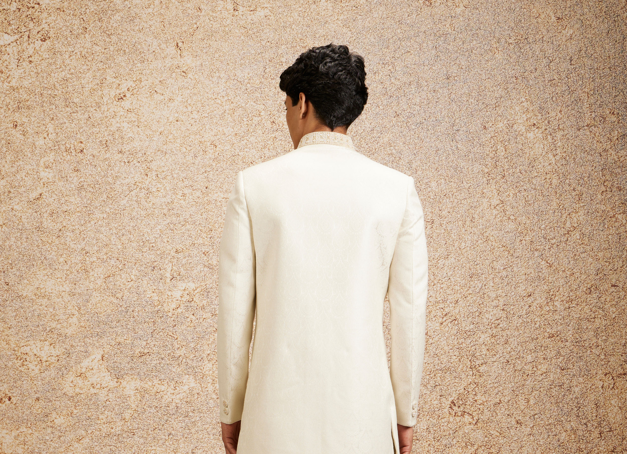 Twamev Men Cream Colored Elegance Sherwani