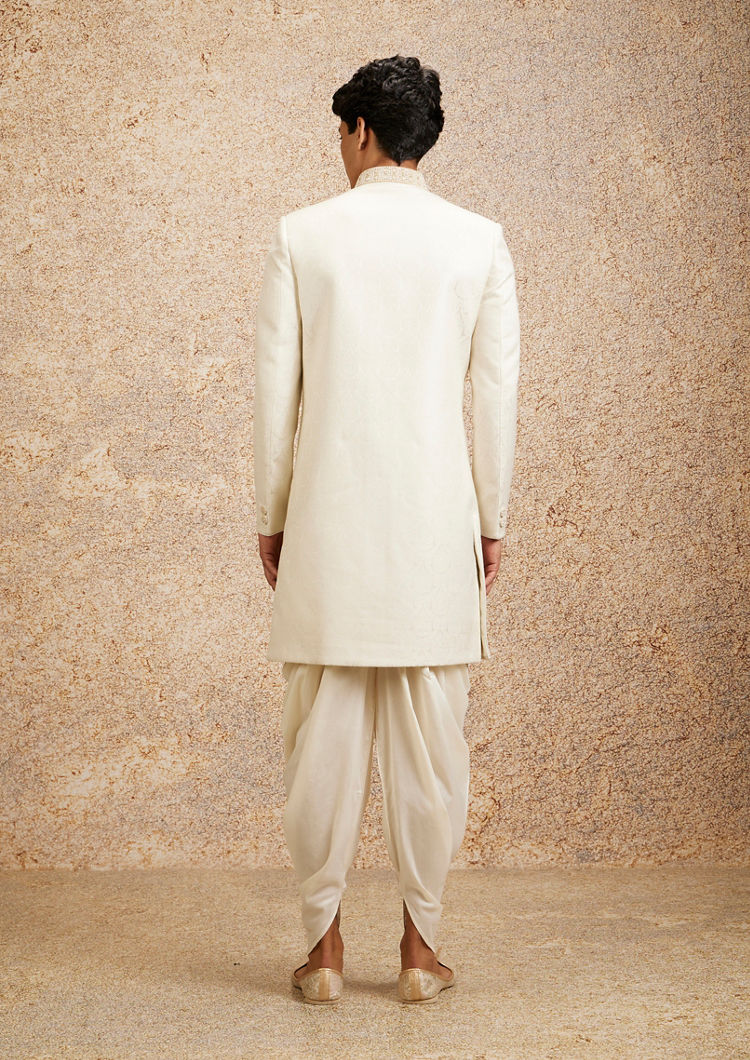 Twamev Men Cream Colored Elegance Sherwani