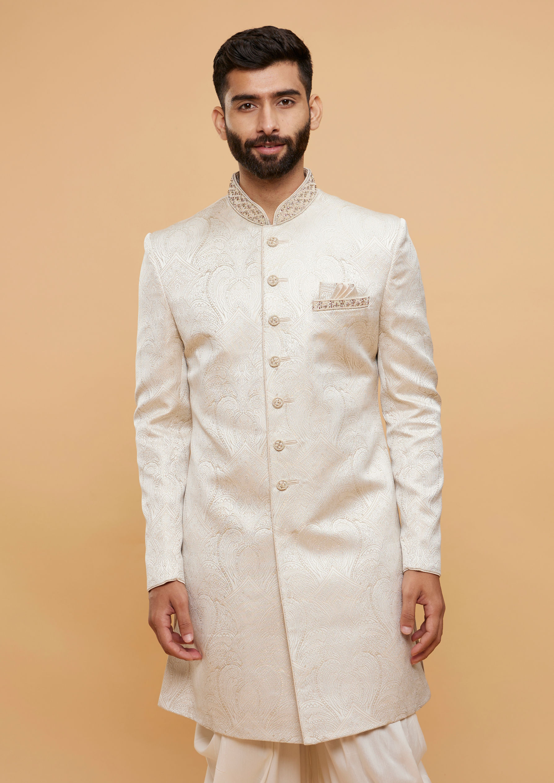 Twamev Men Cream Majestic Splendor Sherwani