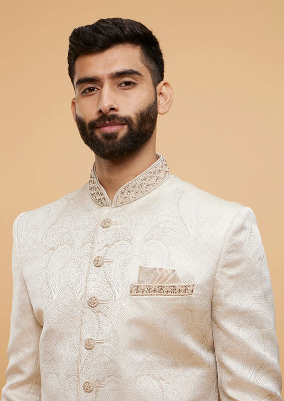 Twamev Men Cream Majestic Splendor Sherwani