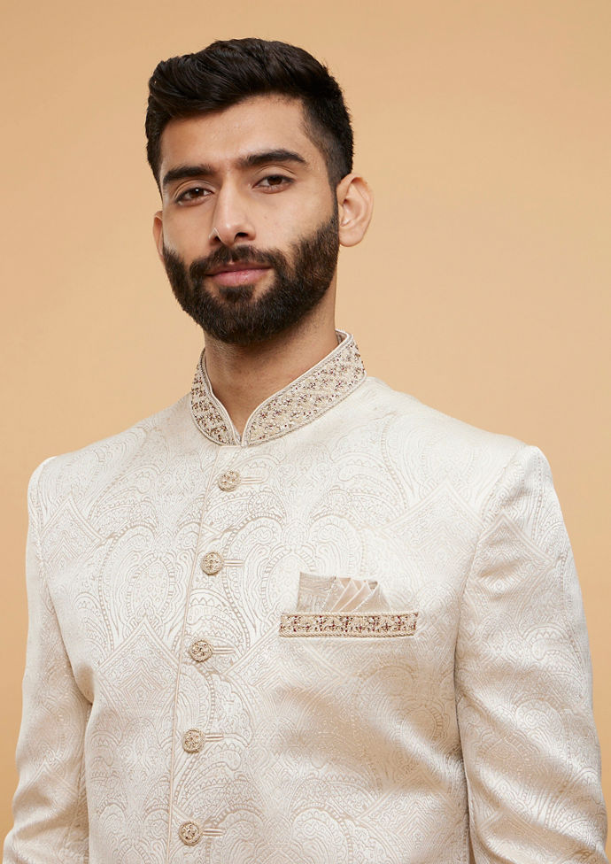 Twamev Men Cream Majestic Splendor Sherwani