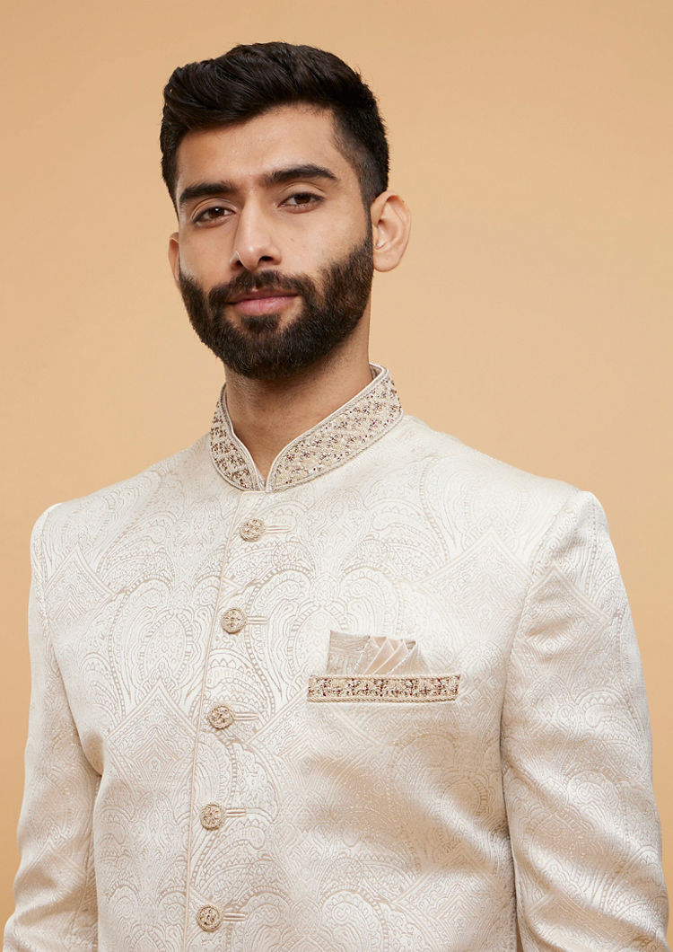 Twamev Men Cream Majestic Splendor Sherwani