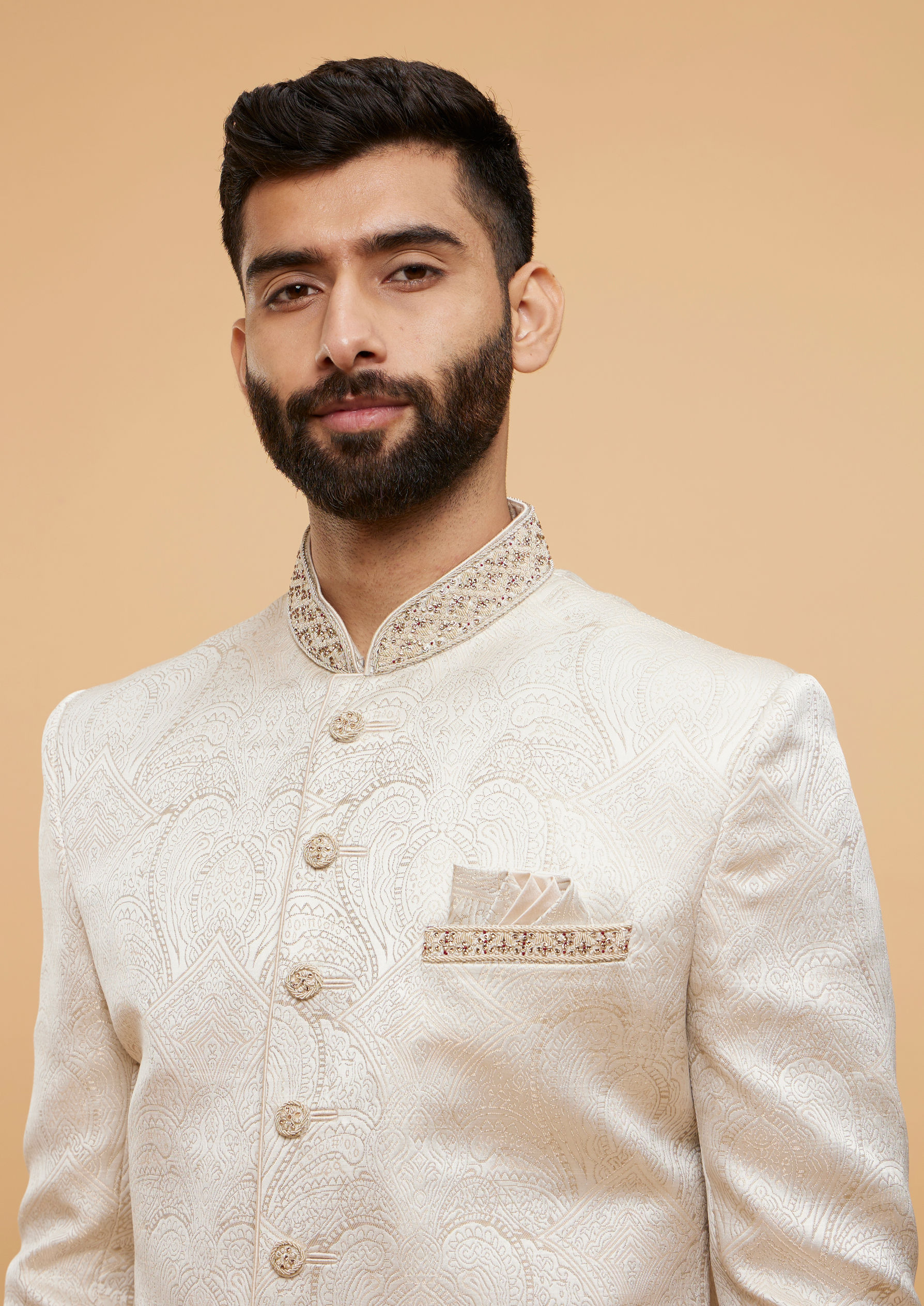 Twamev Men Cream Majestic Splendor Sherwani