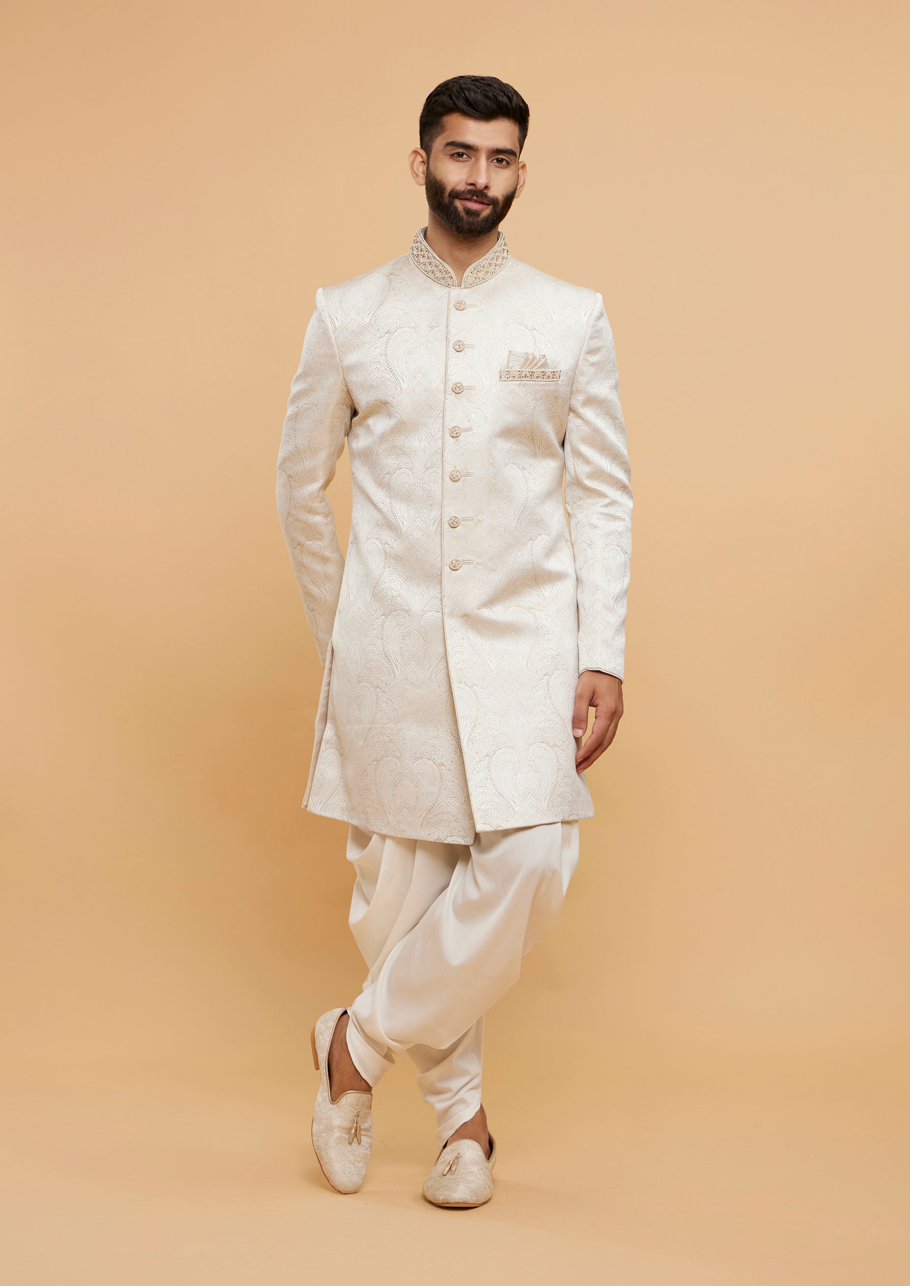 Twamev Men Cream Majestic Splendor Sherwani