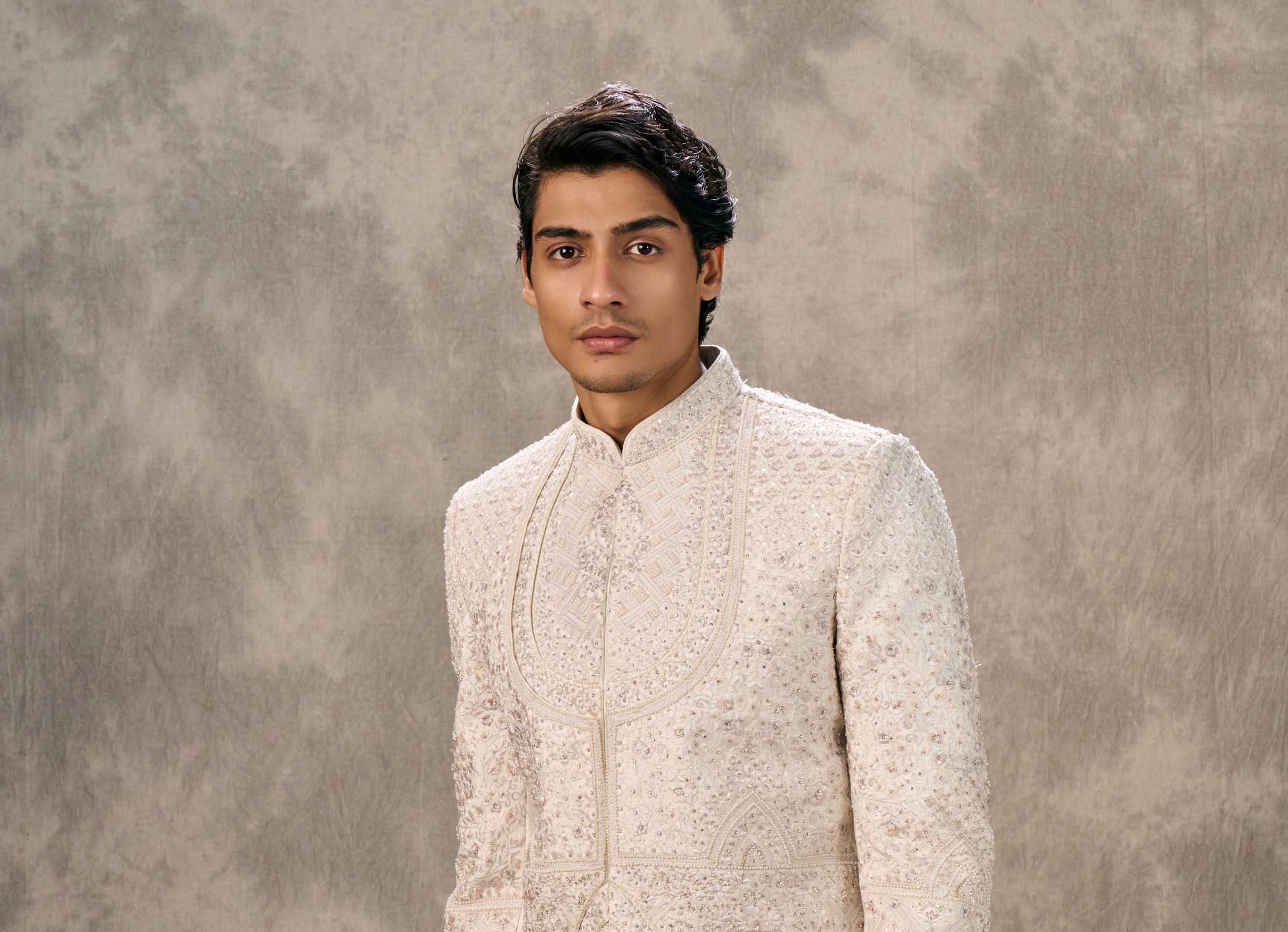Twamev Men Elegant Cream Sherwani