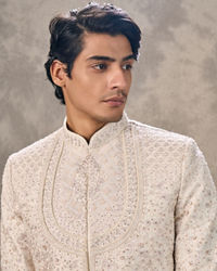 Twamev Men Elegant Cream Sherwani