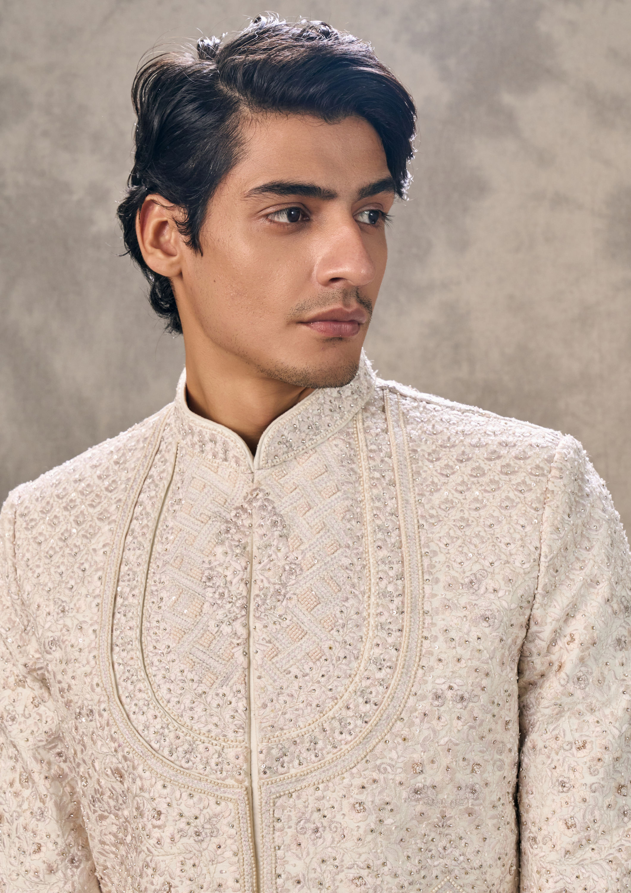 Twamev Men Elegant Cream Sherwani