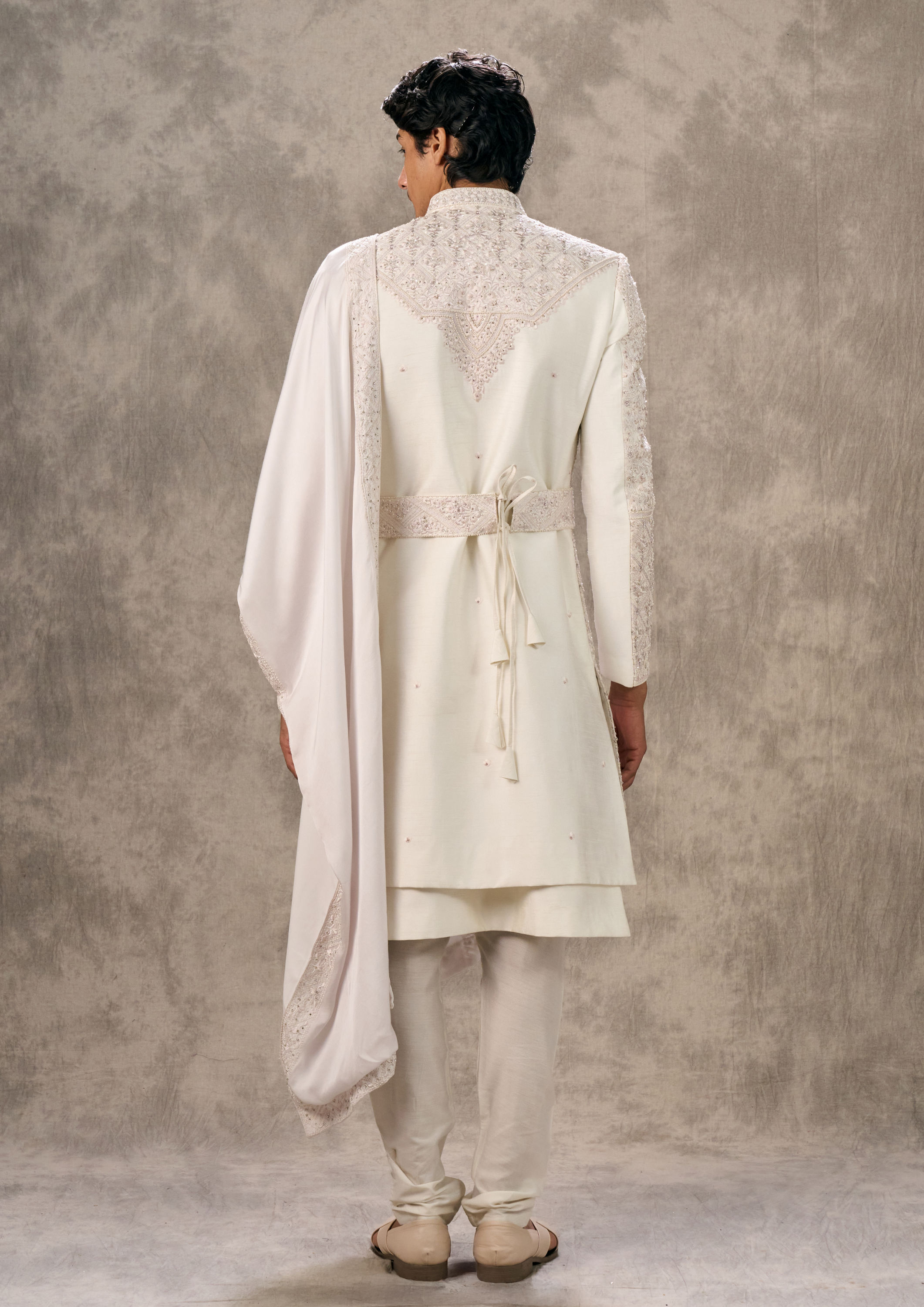 Twamev Men Elegant Cream Sherwani