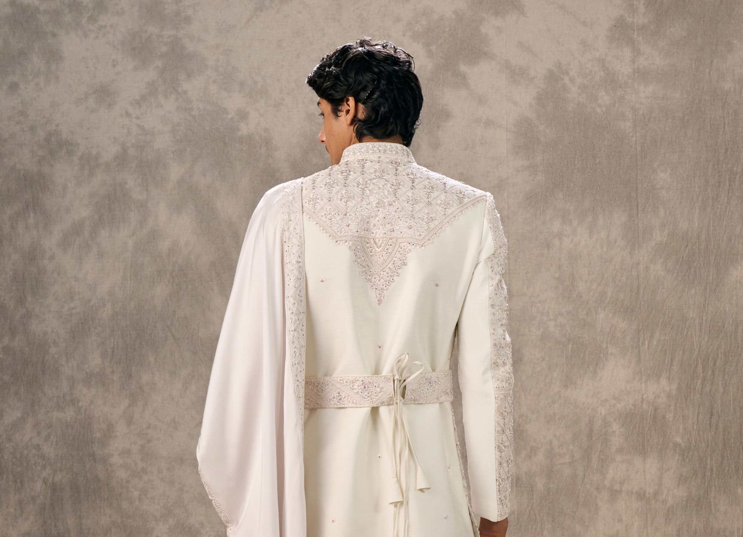 Twamev Men Elegant Cream Sherwani