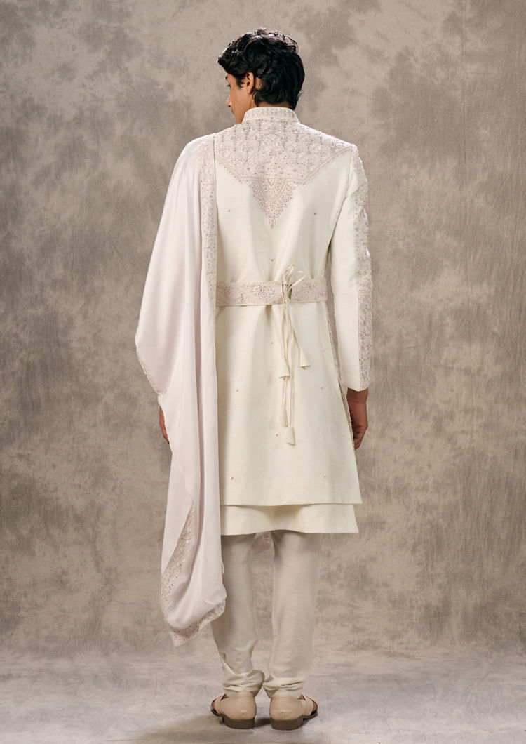 Twamev Men Elegant Cream Sherwani