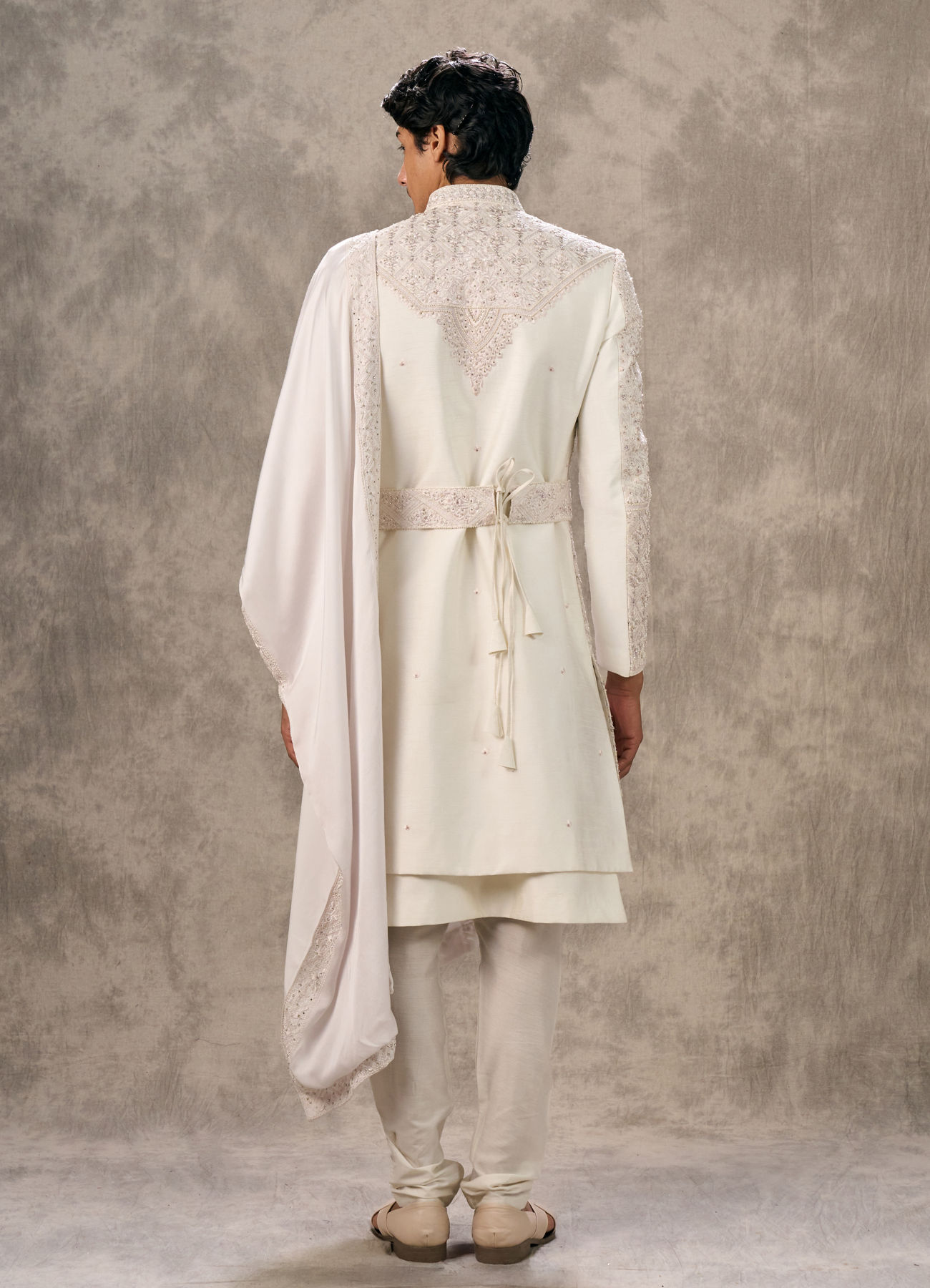 Twamev Men Elegant Cream Sherwani