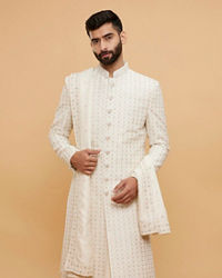 Twamev Men Cream Elegance Sherwani