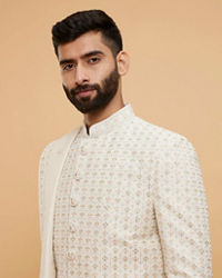 Twamev Men Cream Elegance Sherwani