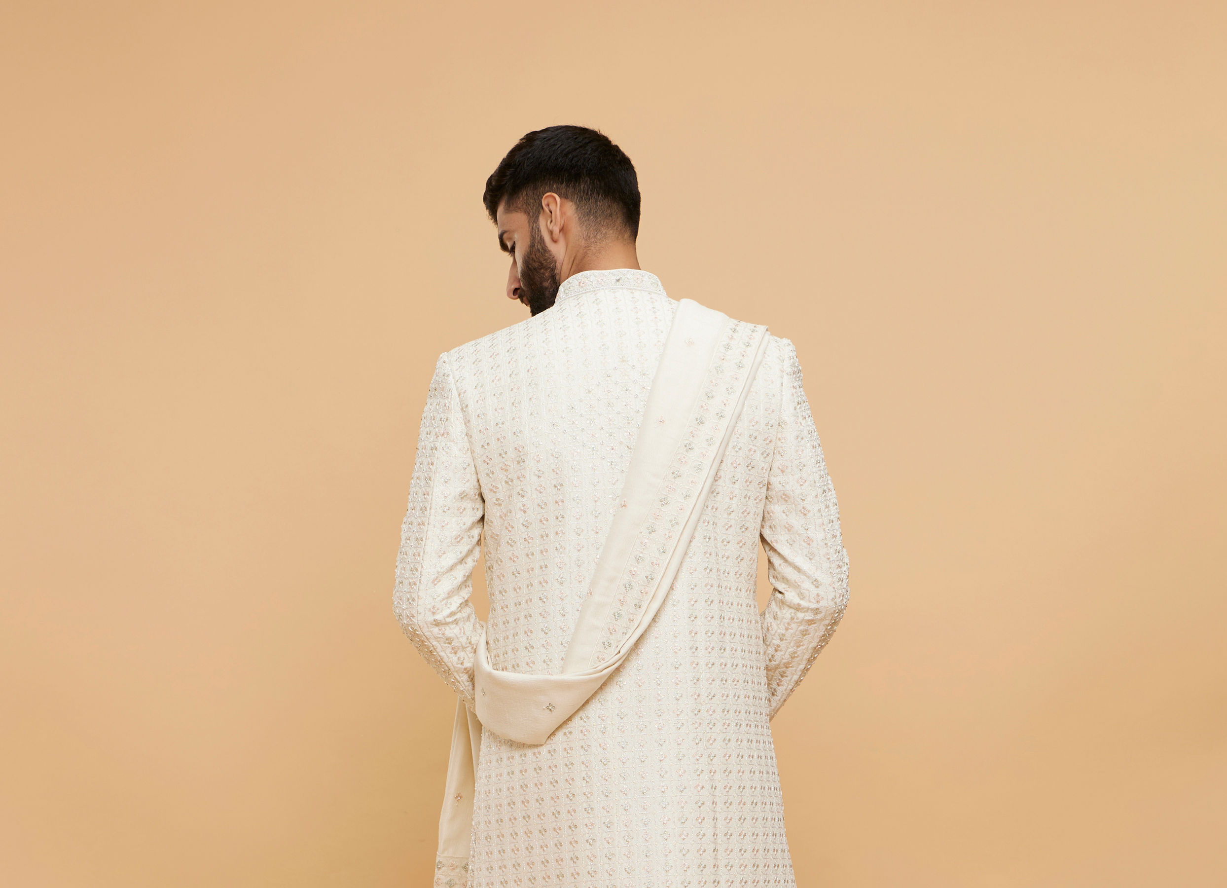 Twamev Men Cream Elegance Sherwani