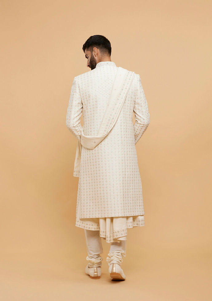 Twamev Men Cream Elegance Sherwani