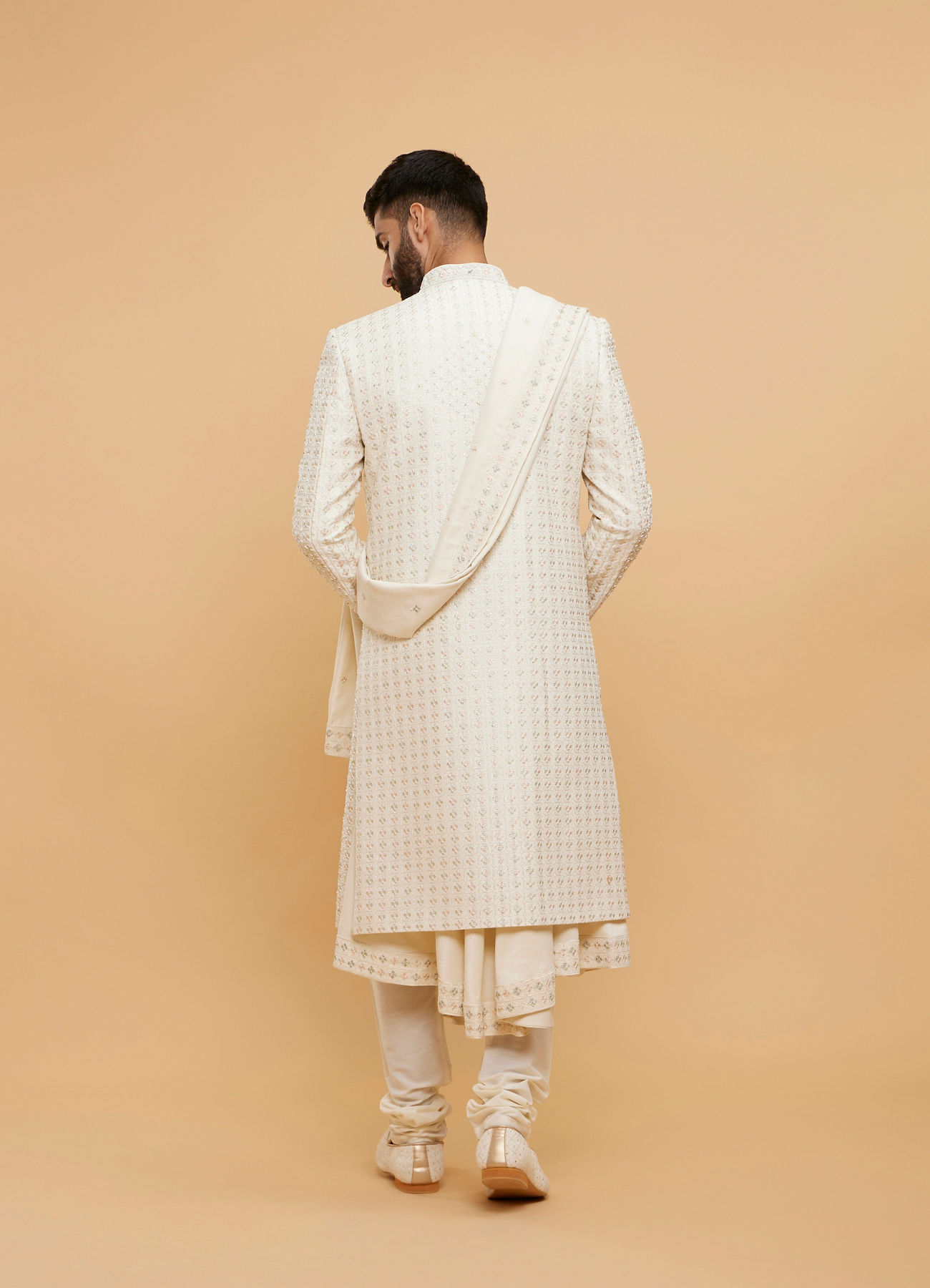 Twamev Men Cream Elegance Sherwani