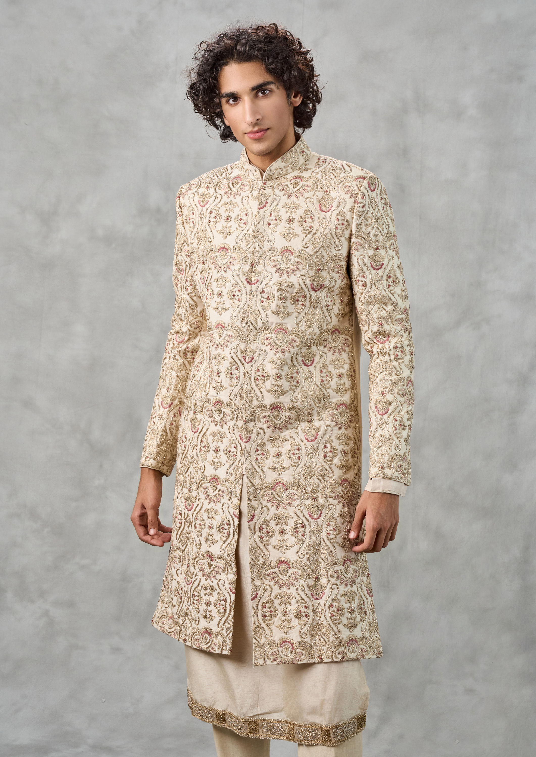 Twamev Men Elegant Cream Sherwani