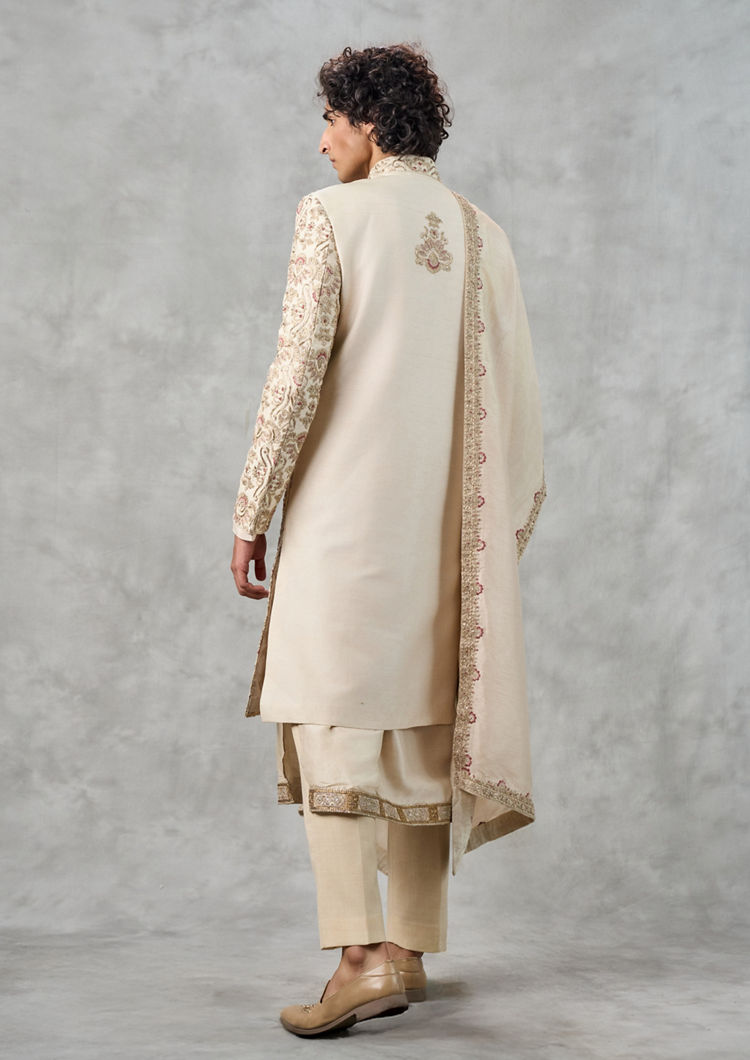 Twamev Men Elegant Cream Sherwani