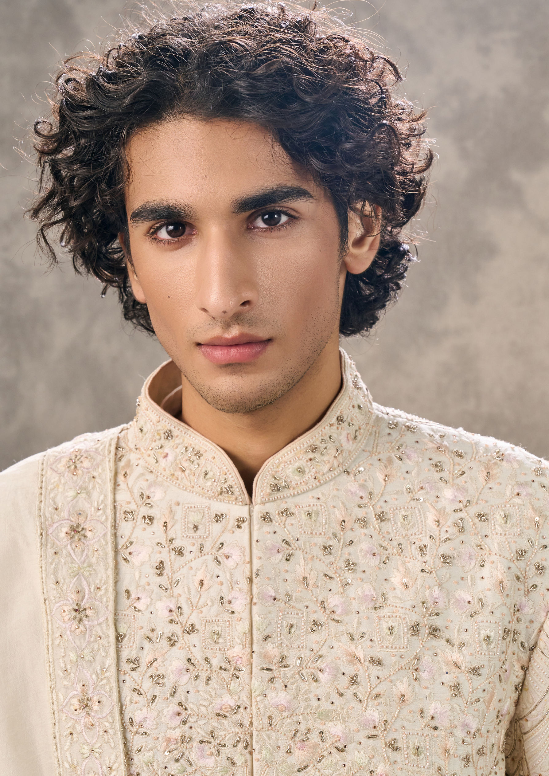 Twamev Men Aesthetic Cream Sherwani